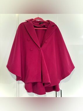 Flo Atlier Handmade hot pink wool fleece cape/shawl